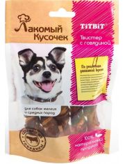 Лакомство для собак TiTBiT Лакомый кусочек Твистер с говядиной 5 шт