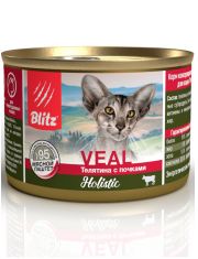 Консервы для кошек Blitz Holistic Veal and Kidneys Adult Cats All Breeds Телятина с почками (паштет)
