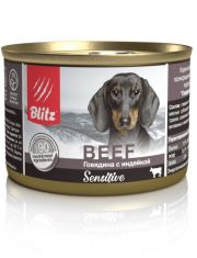 Консервы для собак Blitz Sensitive Dog Beef & Turkey (Pate) Говядина с индейкой (паштет)