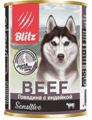 Консервы для собак Blitz Sensitive Dog Beef & Turkey (Pate) Говядина с индейкой (паштет)