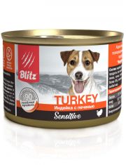 Консервы для собак Blitz Sensitive Dog Turkey & Liver (Pate) Индейка с печенью (паштет)