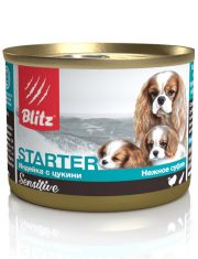 Консервы для щенкоов Blitz Sensitive Puppy Turkey with Zucchini Индейка с цукини (суфле)