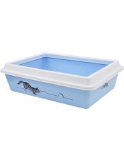 Туалет для кошек Zooexpress Lux с рамкой и рисунком