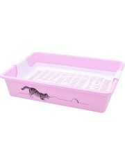 Туалет для кошек Zooexpress Кис глубокий с сеткой и рисунком