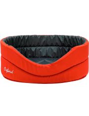 Лежанка для животных Zooexpress Oxford двухсторонняя красный/серый