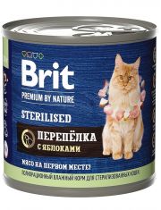 Консервы для кошек Brit Premium by Nature Перепелка с яблоками