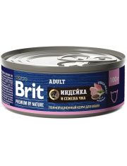 Консервы для кошек Brit Premium by Nature Индейка с семенами чиа