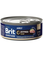 Консервы для кошек Brit Premium by Nature Курица с сыром