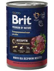 Консервы для собак всех пород Brit Premium by Nature Мясное ассорти