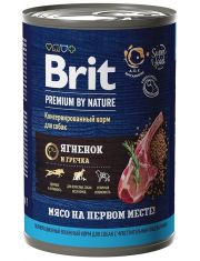 Консервы для собак всех пород Brit Premium by Nature Ягненок с гречкой
