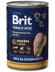 Консервы для собак всех пород Brit Premium by Nature Индейка с тыквой