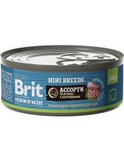 Консервы для собак мелких пород Brit Premium by Nature  Ассорти из птицы с потрошками