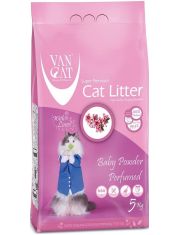 Наполнитель для кошачьих туалетов, комкующийся, без пыли, с ароматом детской присыпки