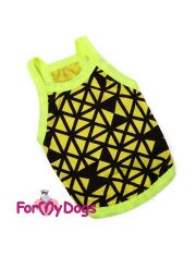 Майка чёрно-жёлтая с геометрическим рисунком