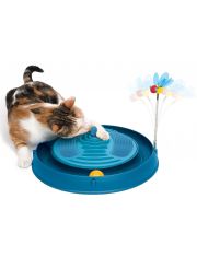 Массажный центр для кошек Hartz Catit круглый с мячиком и игрушкой-пчелкой, голубой