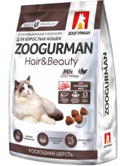 Сухой корм для кошек Зоогурман Hair&Beauty Птица