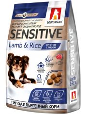 Сухой корм для собак Зоогурман Sensitive мелких и средних пород Ягненок и рис