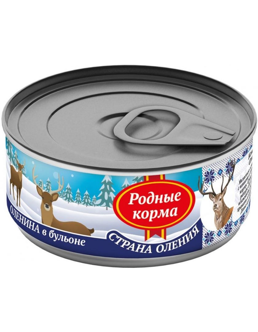 Консервы для собак Родные корма оленина в бульоне в Санкт-Петербурге