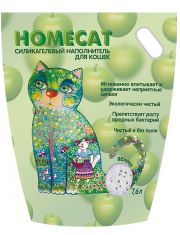 Наполнитель для кошачьего туалета HOMECAT Яблоко силикагелевый