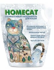 Наполнитель для кошачьего туалета HOMECAT Морозная свежесть силикагелевый