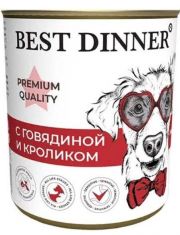 Консервы для собак и щенков Best Dinner Premium Quality Меню №3 Говядина и кролик