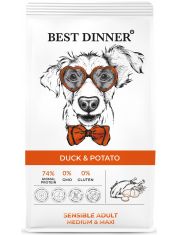 Сухой корм для собак Best Dinner Sensible Adult Medium&Maxi Duck & Potato средних и крупных пород с уткой и картофелем