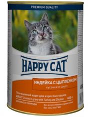 Консервы для кошек Happy Cat Индейка и цыплёнок