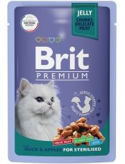 Влажный корм для кошек Brit Premium Утка с яблоками в желе