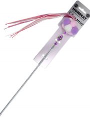 Дразнилка-удочка для кошек HOMECAT Silver Series с помпонами, сиреневая