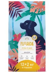 Сухой корм для щенков FLORIDA средних пород с курицей и яблоком