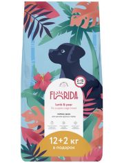 Сухой корм для щенков FLORIDA крупных пород с ягненком и грушей