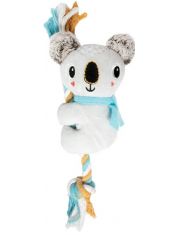 Игрушка для собак Triol Коала из плюша с пищалкой и плетеной веревкой