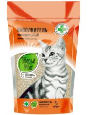 Наполнитель для кошачьего туалета Зверье мое Мини Professional минеральный, впитывающий