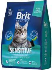 Сухой корм для кошек Brit Premium Cat Sensitive Индейка и ягненок