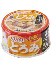 Влажный корм для кошек Inaba Ciao Toromi Куриное филе, тунец магуро и кальмар в бульоне