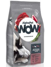 Сухой корм для собак Alph?Pet WOW Superpremium средних пород с говядиной и сердцем