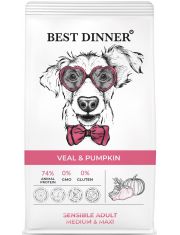 Сухой корм для собак Best Dinner Sensible Adult Medium & Maxi Veal & Pumpkin средних и крупных пород с телятиной и тыквой
