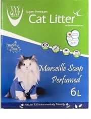 Комкующийся наполнитель без пыли с ароматом марсельского мыла 