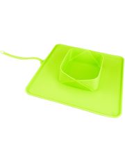 Миска для животных SuperDesign дорожная, силиконовая, зеленая