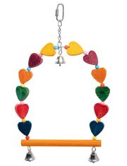 Игрушка для птиц Triol Качели с деревянными сердечками и колокольчиками