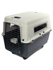 Переноска для животных Triol Premium Large из сверхпрочного пластика c металлической дверцей, миска в комплекте