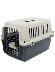 Переноска для животных Triol Premium Small из сверхпрочного пластика c металлической дверцей, миска в комплекте