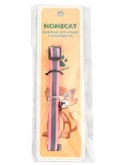 Ошейник для кошек HOMECAT с бубенчиком, розовый