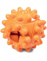 Игрушка для собак Triol Мяч Космос с шипами и отверстием для лакомства, из цельнолитой резины