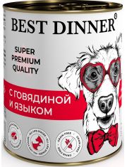 Консервы для собак и щенков Best Dinner Super Premium Мясное ассорти с говядиной и языком