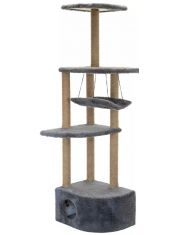 Комплекс-когтеточка для кошек Дарэлл Башня угловая с гамаком, дымчатый