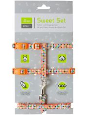 Шлейка с поводком для кошек и собак Hunter Smart Seventies нейлоновая, оранжевая