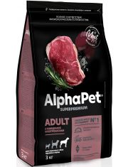 Сухой корм для собак Alph?Pet Superpremium крупных пород с говядиной и потрошками