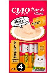 Лакомство для кошек Inaba Ciao Churu Куриное филе, пюре