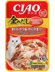 Влажный корм для кошек Inaba Kinnodashi Микс тунцов с сурими 